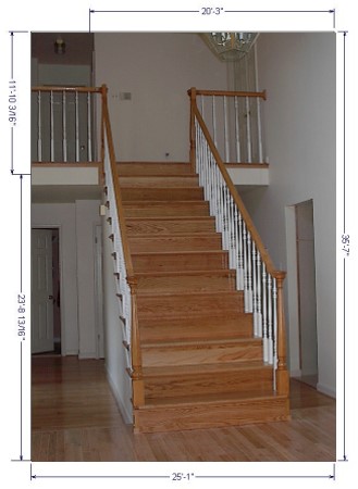 Refinished stairs and hand rails with balusters